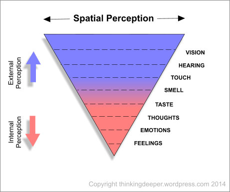 Ordering of my perceptions, according to the sense of space they produce.